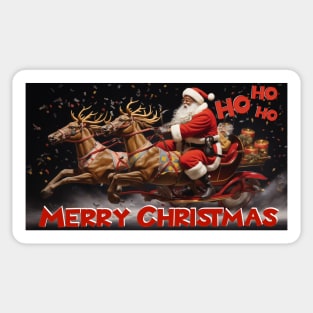 Santa Claus on 3-Wheel Wagon Sticker